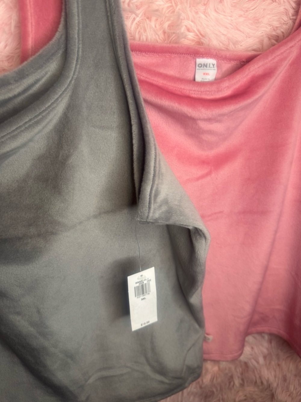 Old Navy Velvet Tank Tops - Gray and Pink NWT - Picture 6 of 6